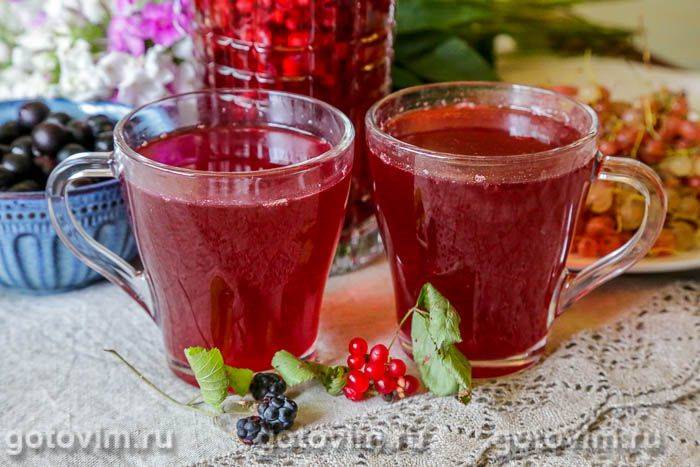 Компот із костяники та ожини. Фотографія рецепта