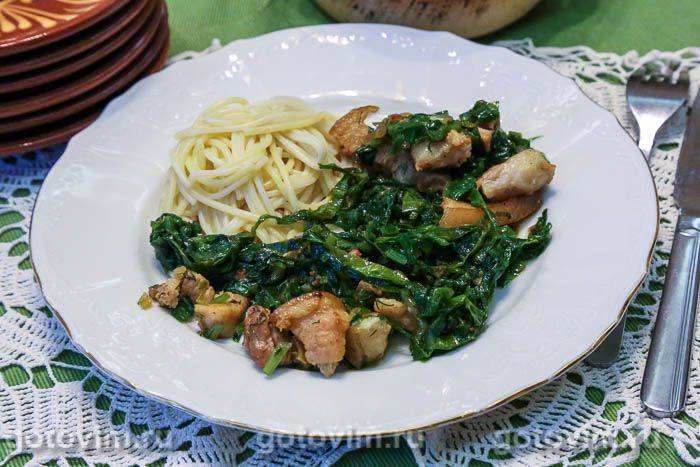 Свинина з черемшею. Фотографія рецепта