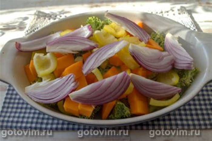 Броколі з гарбузом, запечені в духовці