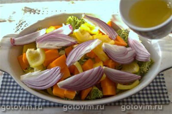 Броколі з гарбузом, запечені в духовці