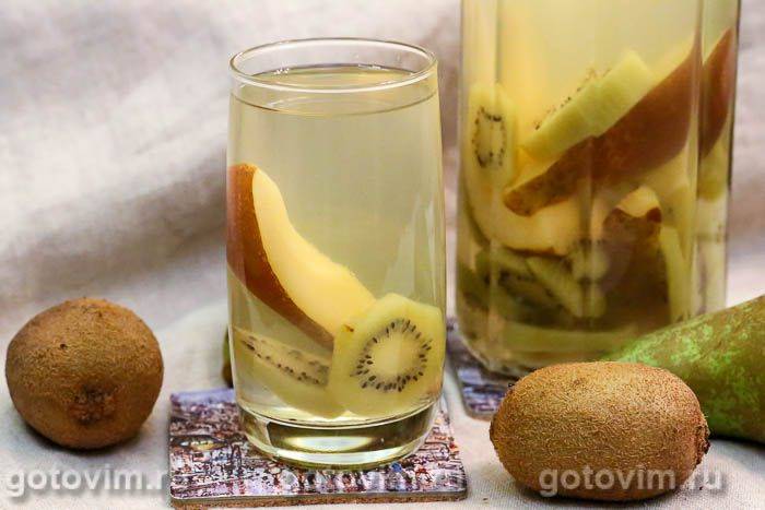 Компот із ківі з грушею. Фотографія рецепта