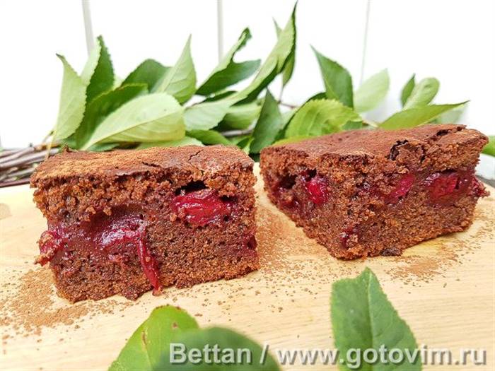 Брауні з вишнею. Фотографія рецепта