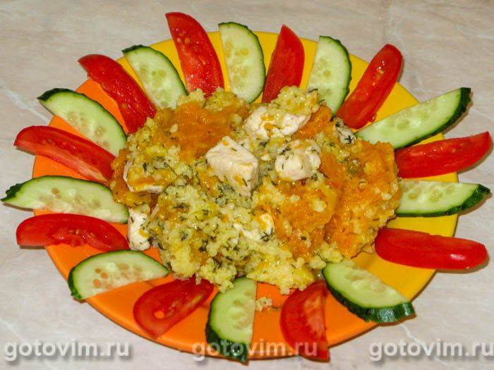 Гарбузова каша з куркою. Фотографія рецепта