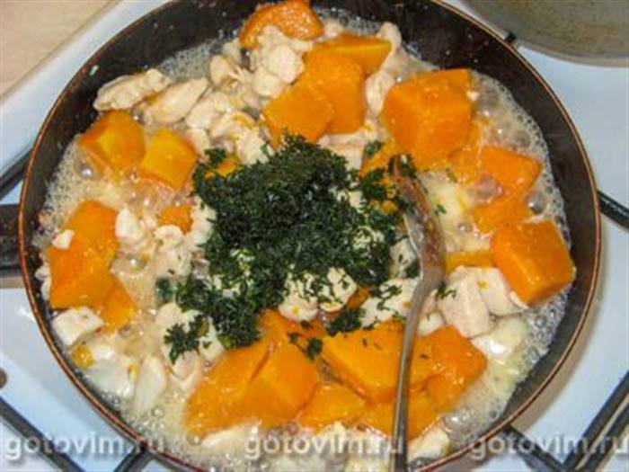 Гарбузова каша з куркою