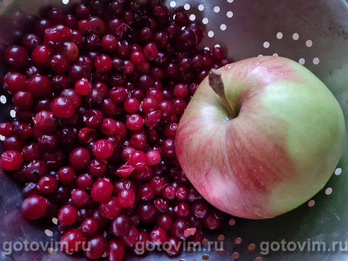 Глінтвейн із червоного вина з журавлиною та яблуками