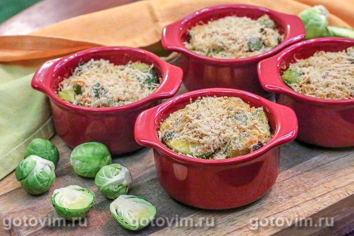 Запіканка з брюссельської капусти та бекону. Фотографія рецепта